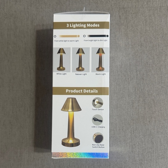NEW Tech Mod Gold Rechargeable Portable LED Lamp - Picture 3 of 6